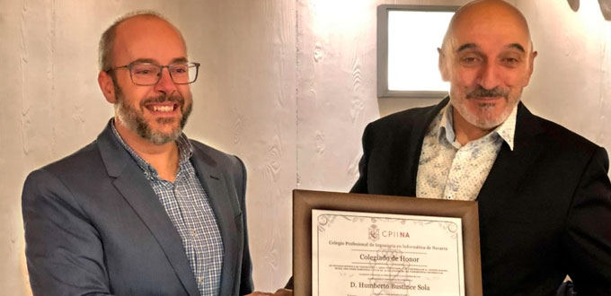 Humberto Bustince, “colegiado de honor” del Colegio de Ingeniería Informática de Navarra