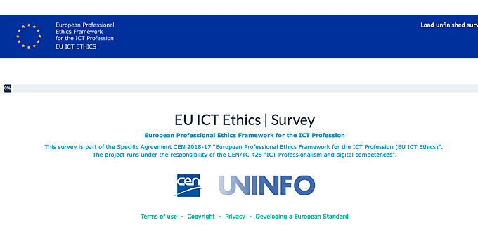 Participa en la primera Encuesta Europea sobre ética profesional informática, respaldada por el Consejo General de Colegios Profesionales de Ingeniería Informática
