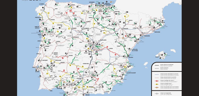 Un estudiante de Ingeniería Informática crea un mapa de España de los 7.600 kilómetros de vía ferroviaria en desuso