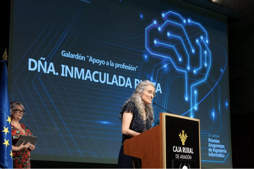 Inmaculada Plaza ha sido premiada por su labor como directora de la Escuela Universitaria Politécnica de Teruel (EUPT)