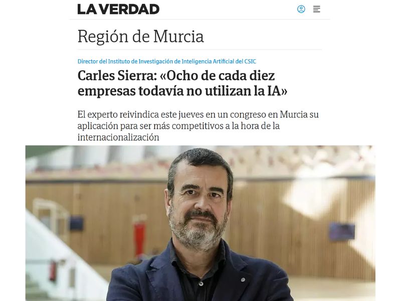 Carles Sierra: «Ocho de cada diez empresas todavía no utilizan la IA